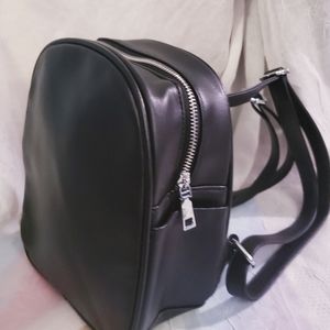 NWOT Black PU Leather Mini Backpack